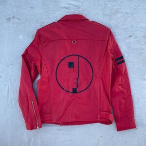 Midnight Studios Shane Gonzales Bauhaus Leather Punk Perfecto Jacket Large Red